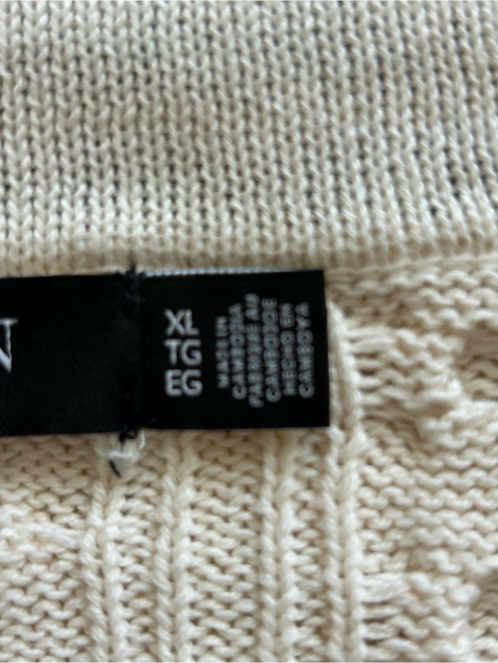 Lauren Ralph Lauren Cream Cable Knit V-Neck Cricket Sweater - Picture 5 of 9